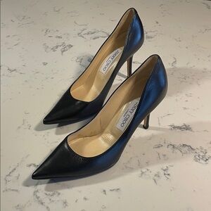 Jimmy Choo Vintage Midnight Black Stiletto Heels size 38 EU